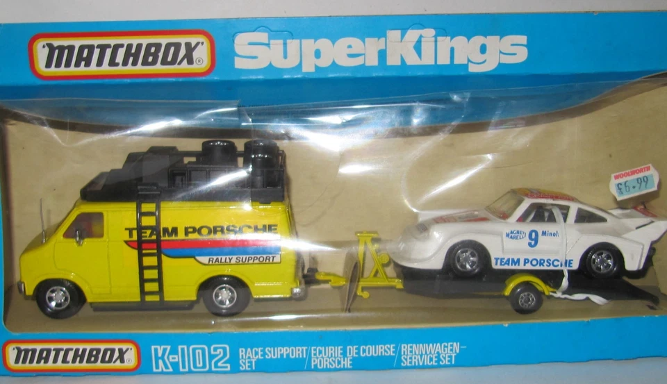 JUEGO DE SOPORTE MATCHBOX SUPER KINGS K-102 PORSCHE RACE - COMO NUEVO/EN CAJA Foto 3 de 4