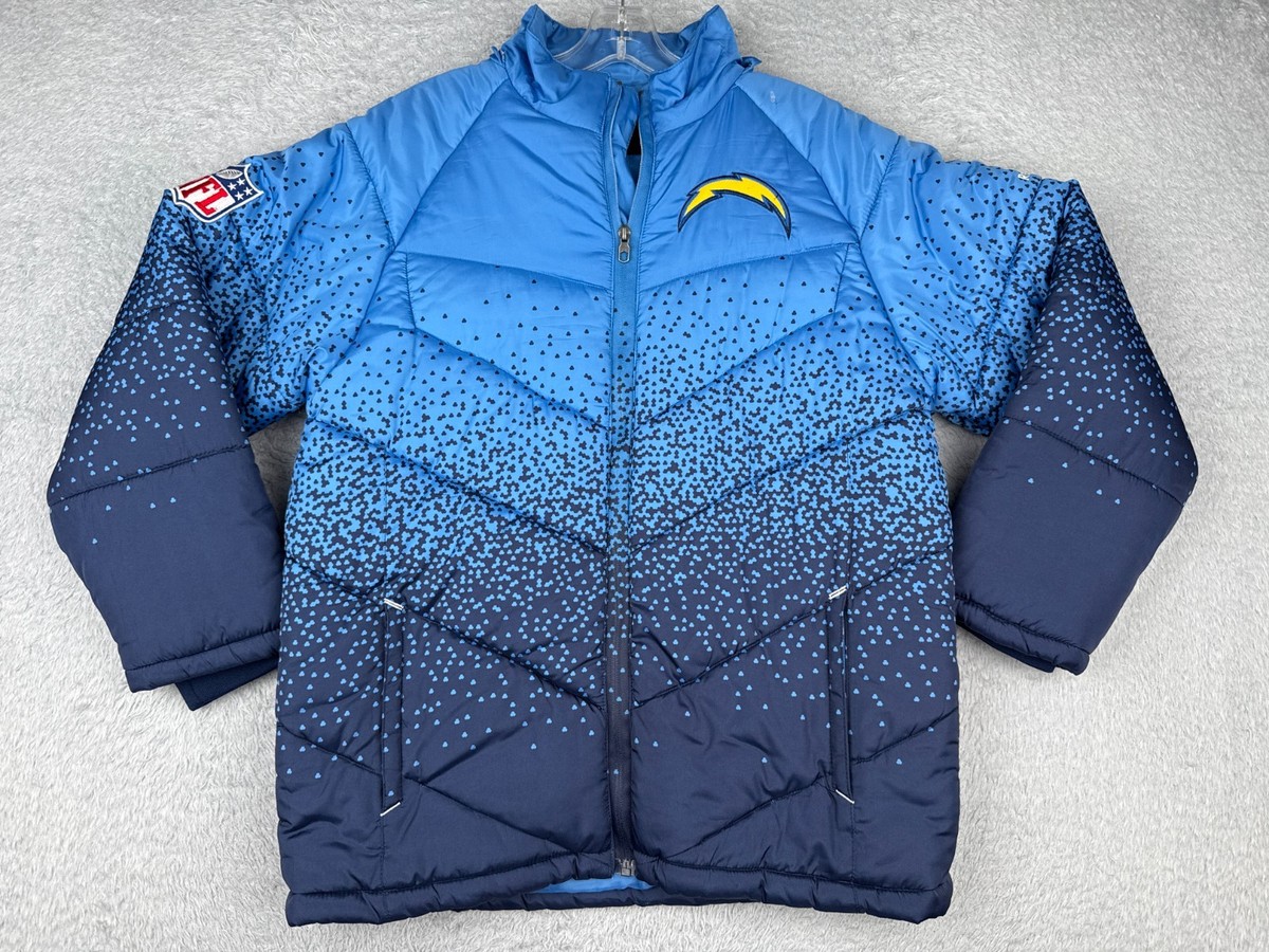 San Diego Chargers Jacket Youth Large Blue Puffer Reebok 100