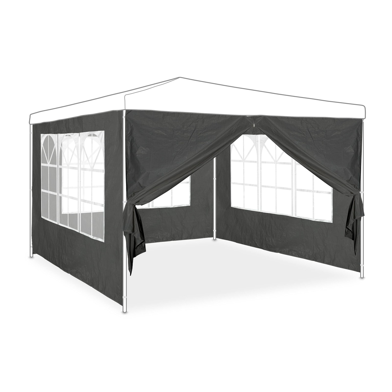 Panneaux latéraux avec fenêtres de style cathédrale imperméables pour tonnelle 2x3m blanche