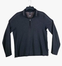 Hugo Boss Black Label 1/4 Zip Pullover Shirt Sweatshirt Mens L Charcoal Gray LS