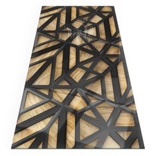Stabile Glasplatte Kamin Geometrische Muster mit Holz-Hintergrund 120x60 cm