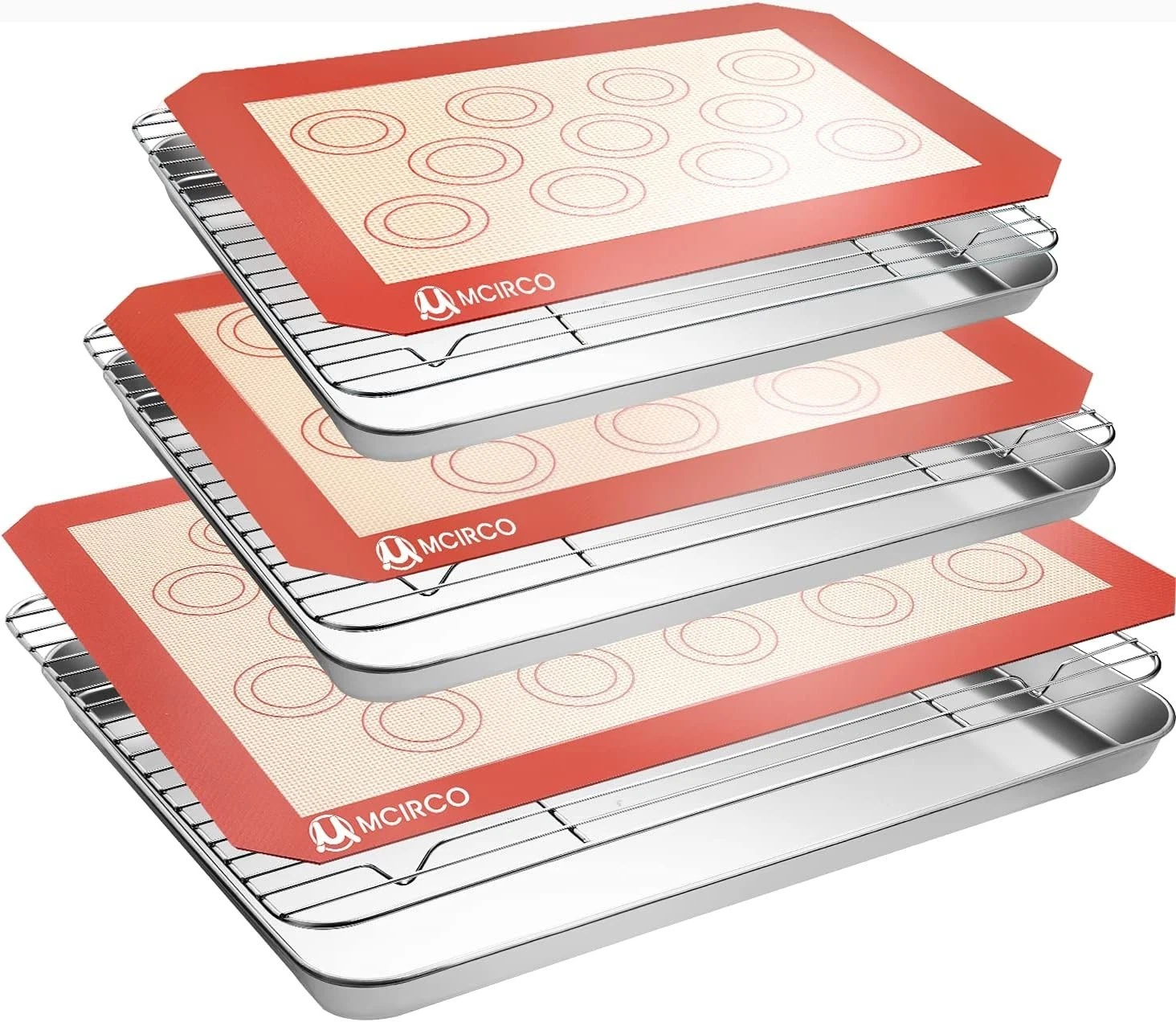 Stainless Steel Baking Sheet Tray Cooling Rack W/ Silicone Baking Mat Set Cookie
Opens in a new wind