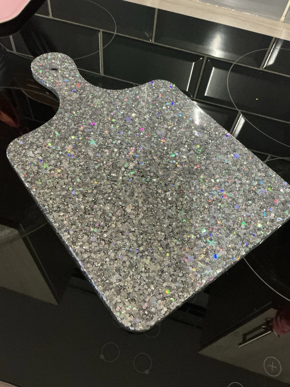 Silver Glittery Epoxy Resin Chopping Board, Very Sparkling
Opens in a new window or tab