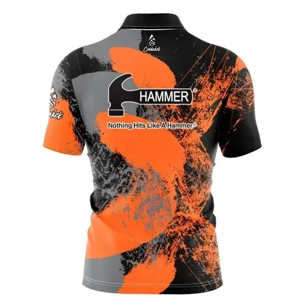 Custom Hammer Orange Splash Bowling Jersey