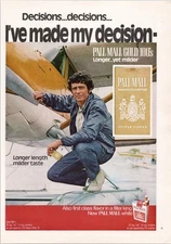 Pall Mall Gold 100's Vintage 1972 Print Ad Longer Milder Taste