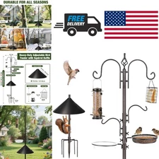 Bird Feeding Station Kit 91 Inch Tall Squirrel Proof Rust Resistant Design