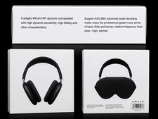 Black Over-Ear Bluetooth Wireless Headphones Headband, 40mm Drivers, Double