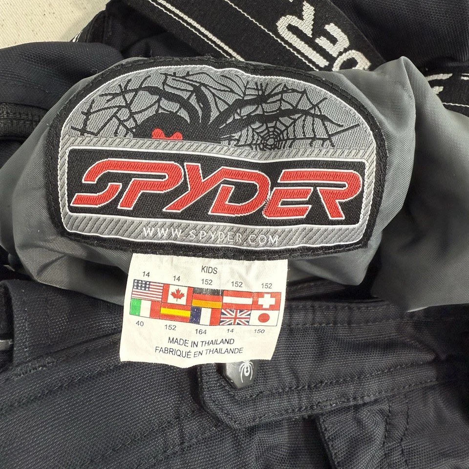 Spyder XT Waterproof & Breathable Sporty Snowboard Ski Pants Kids Size 14 Black - Image 3 of 4