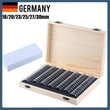 100st Münzkapseln Kapseln Caps 18mm-30mm für 2 Euro Münzen Coin mit Holz Box