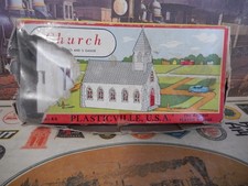 O Scale Plasticville 1600 100 CHURCH Kit OB   NICE LQQK  