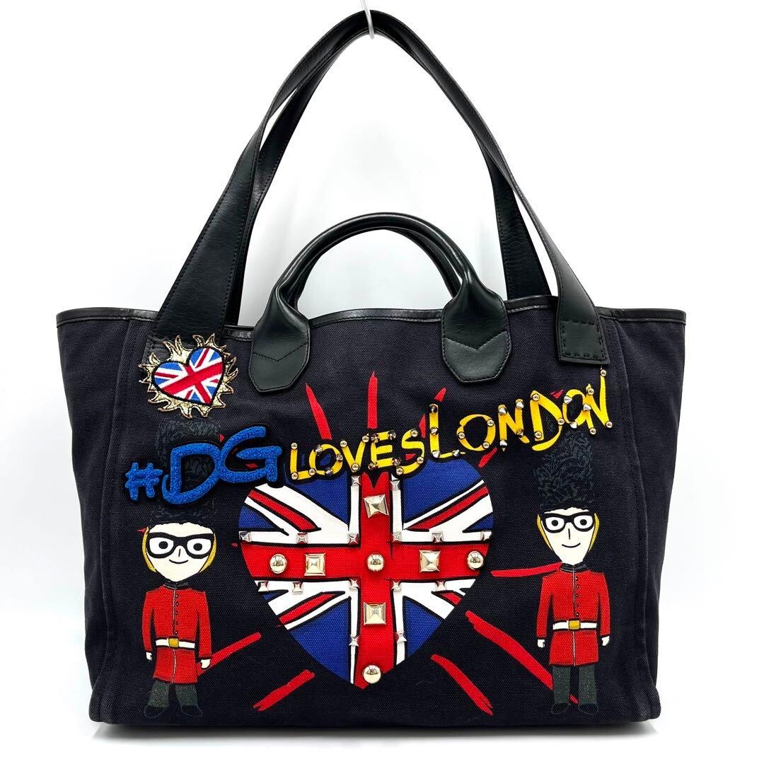 【超希少・美品】ドルチェアンドガッバーナ トートバッグ ラブズロンドン 黒 D&Gドルチェアンドガッバーナ LOVES LONDON トートバッグ