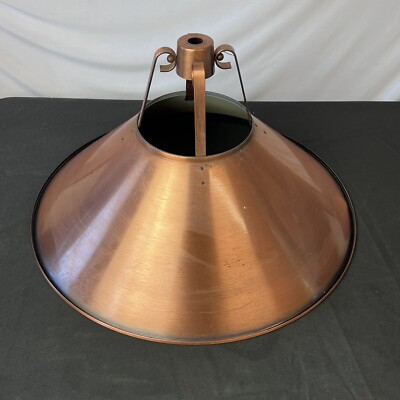 Vintage Antique Large Round Copper Lamp Shade 18'' Light Fixture Cover