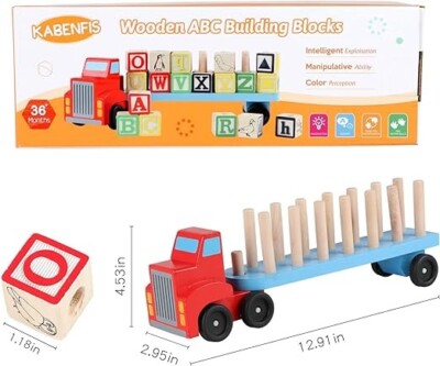 Alphabet Holz LKW Spielzeug pädagogisch