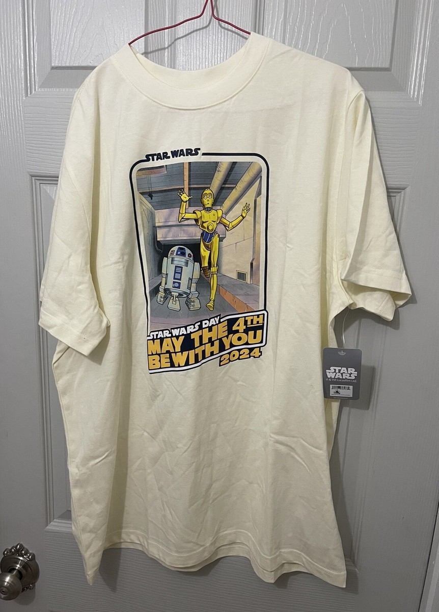Disney Star Wars May The 4th Be With You 2024 C3PO R2D2 Shirt Size 