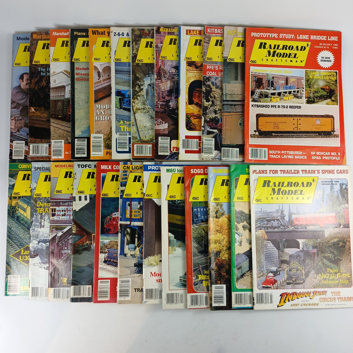 Bulk Lot of 65 Railroad Model Craftsman Magazines 1986 - 1996
