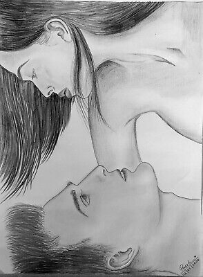 Pencil Drawings - Nude Couples - Romantic - A4 size - Black and White