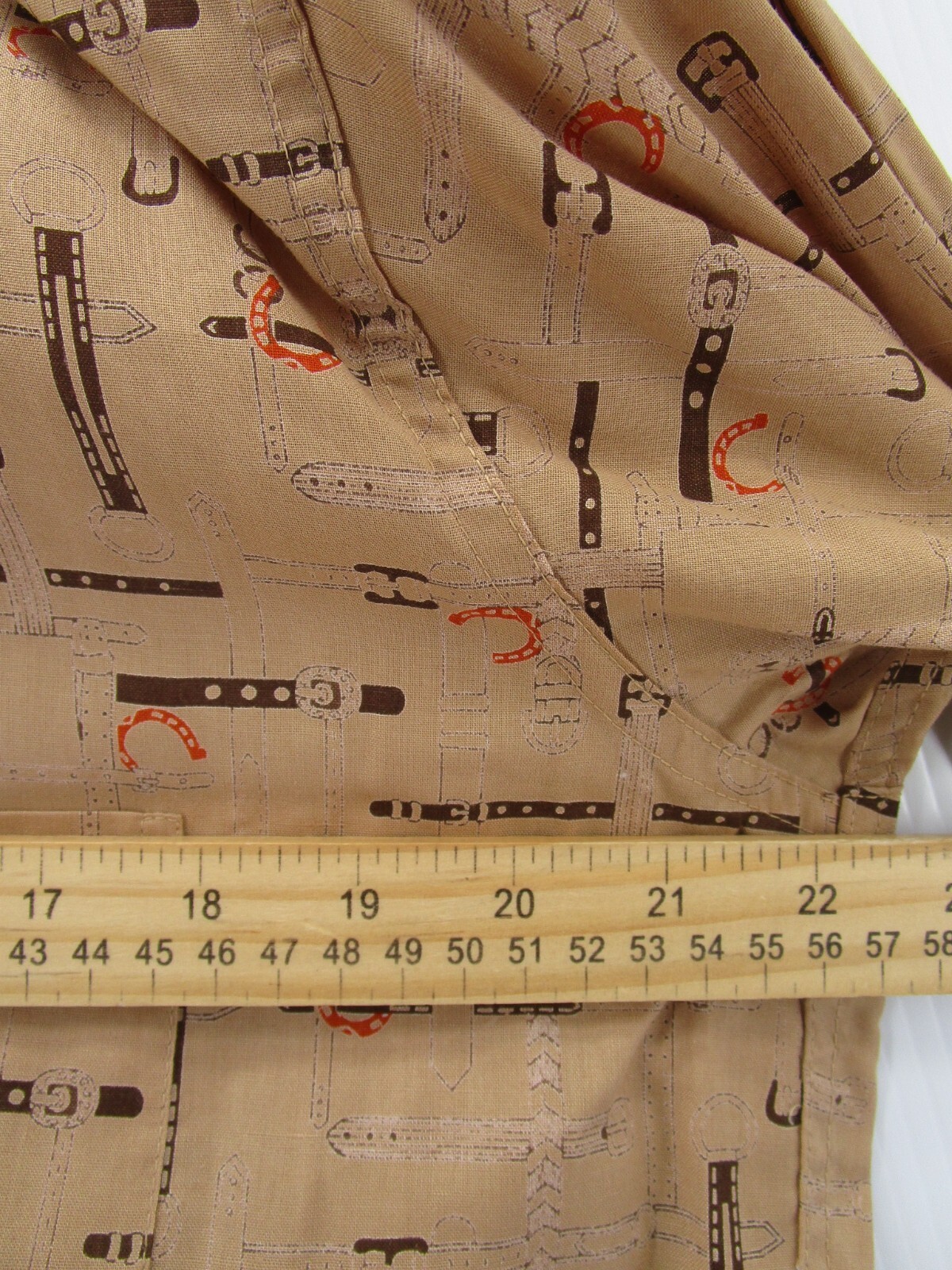 VINTAGE Gino Paoli Shirt Men Large Brown Button Down Equestrian Horses 90s 80s