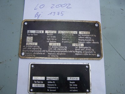 Robur NVA Typenschild 1975 ID- Plate Plakette Sammler LO 2002A