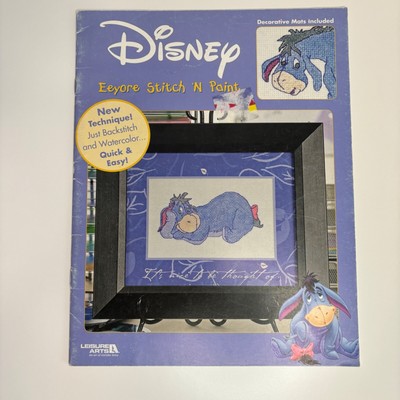 Leisure Arts Disney Eeyore Stitch N Paint Booklet Backstitch Watercolor NEW OOP