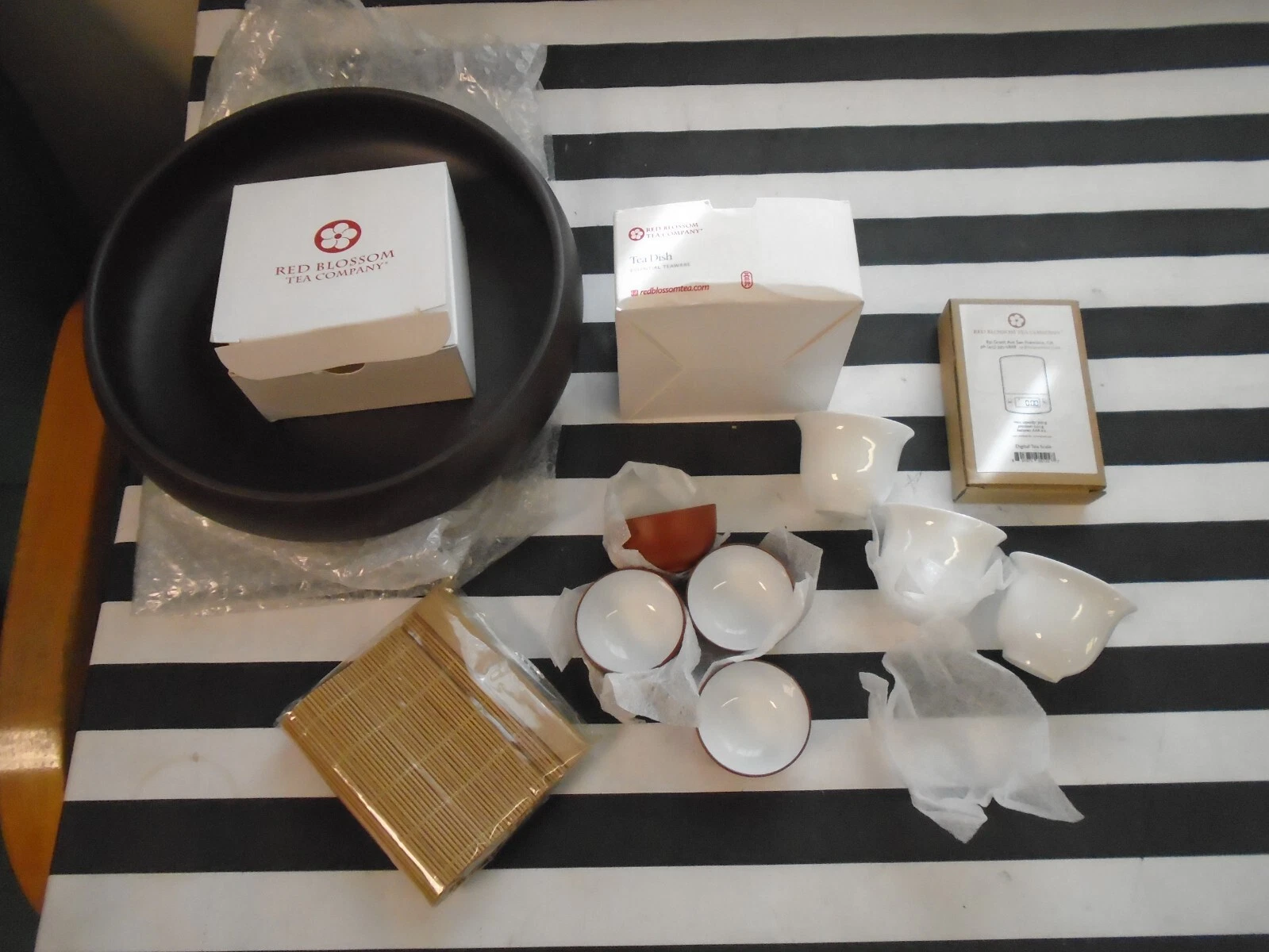 RED BLOSSOM TEA MAKING ACCESSORIES, CUPS/BOWL/MAT/SCALES RRP £150+ NEW! RARE UK