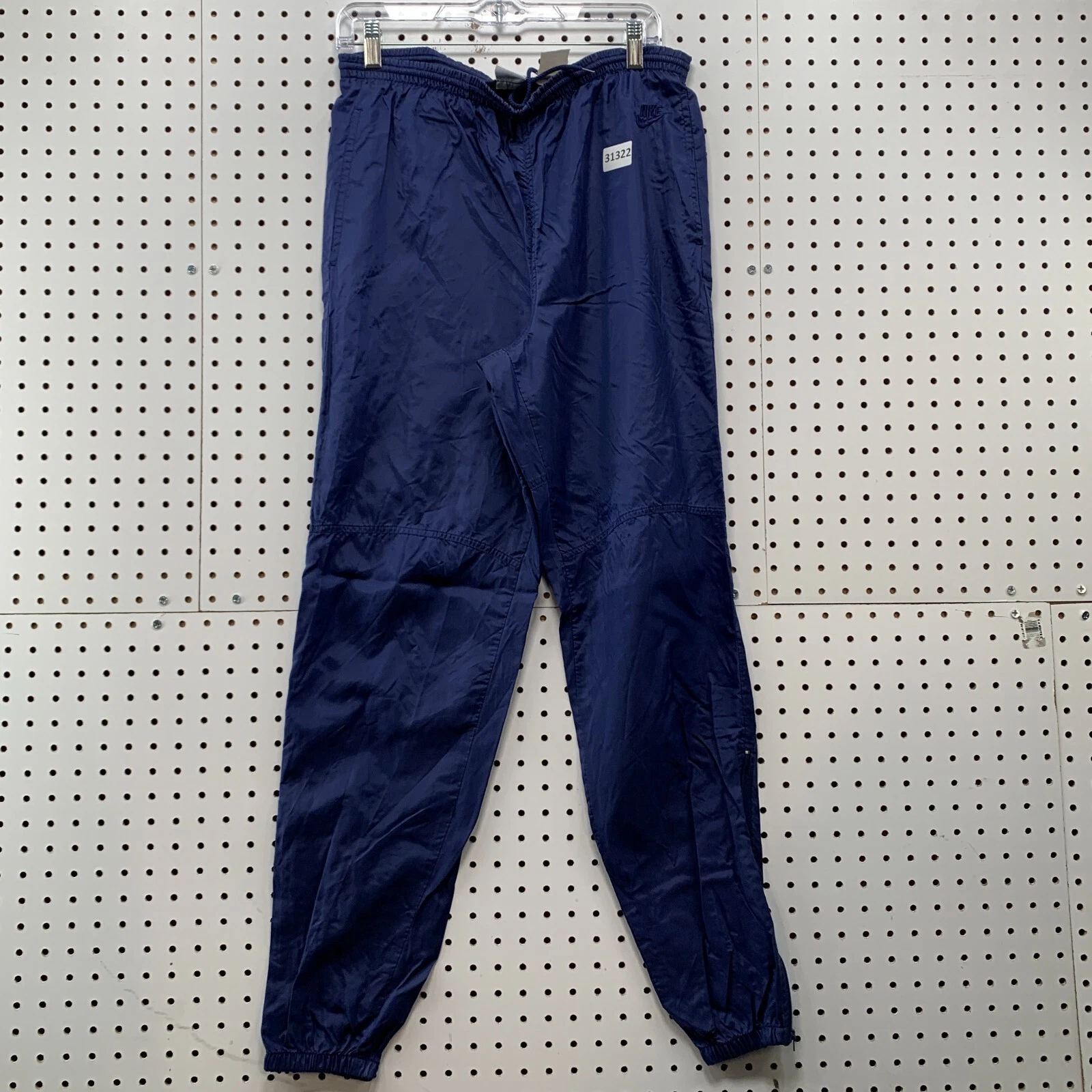 Vintage 90s Nike WIndbreaker Pants Mens Medium Navy Blue Made USA 30x31
