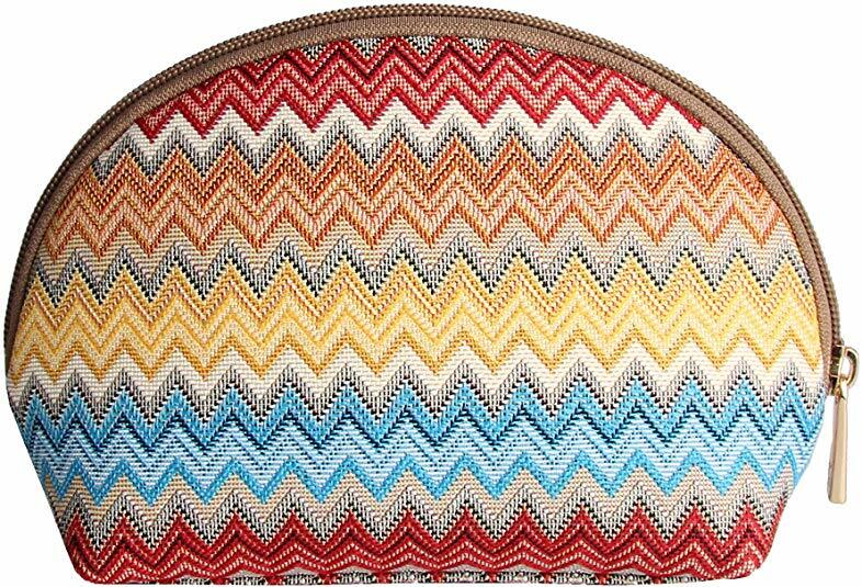 Signare cosmetic bag AZTEC make up bag rainbow print zig zag multicoloured purse