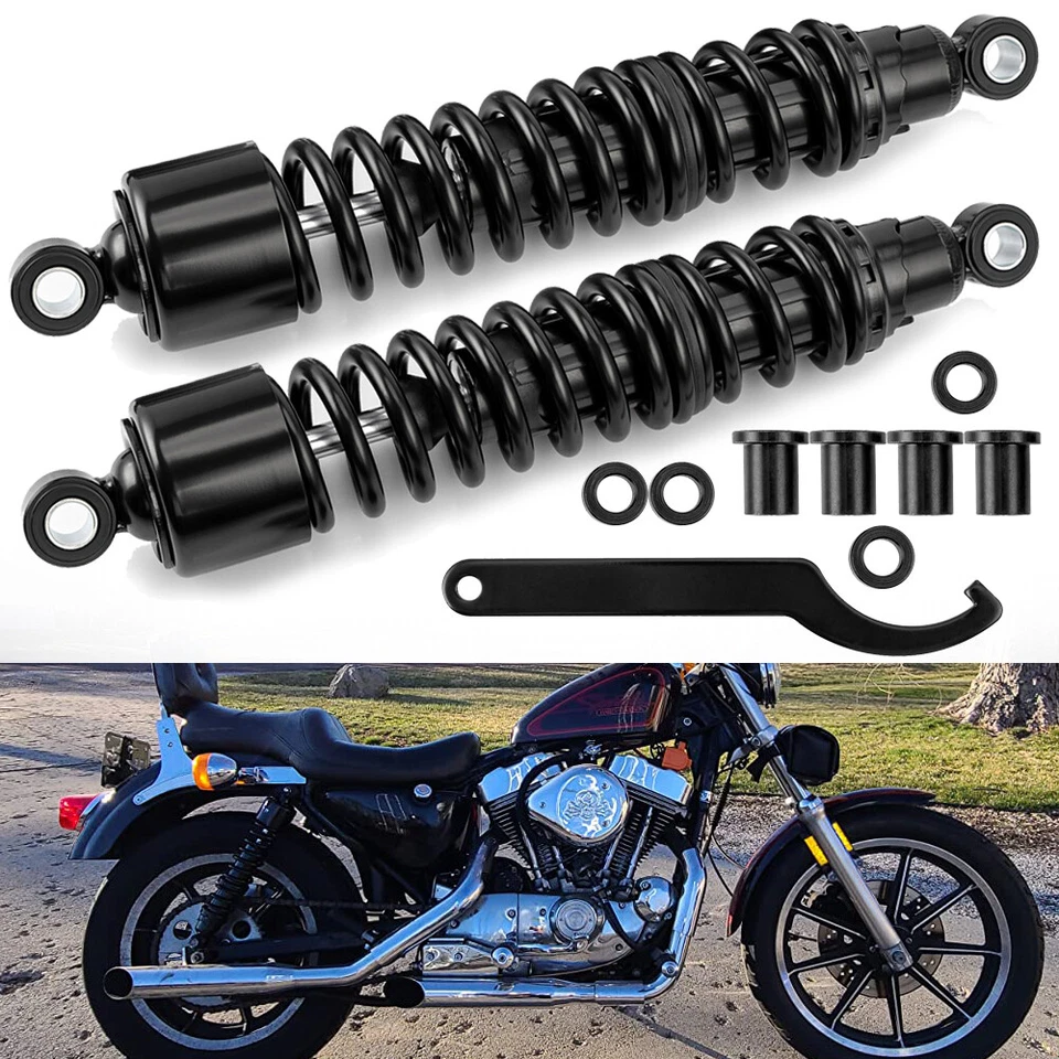 Amortiguadores traseros de 15" de alta resistencia para Harley Sportster Iron XL1200 883 personalizados Foto 3 de 4