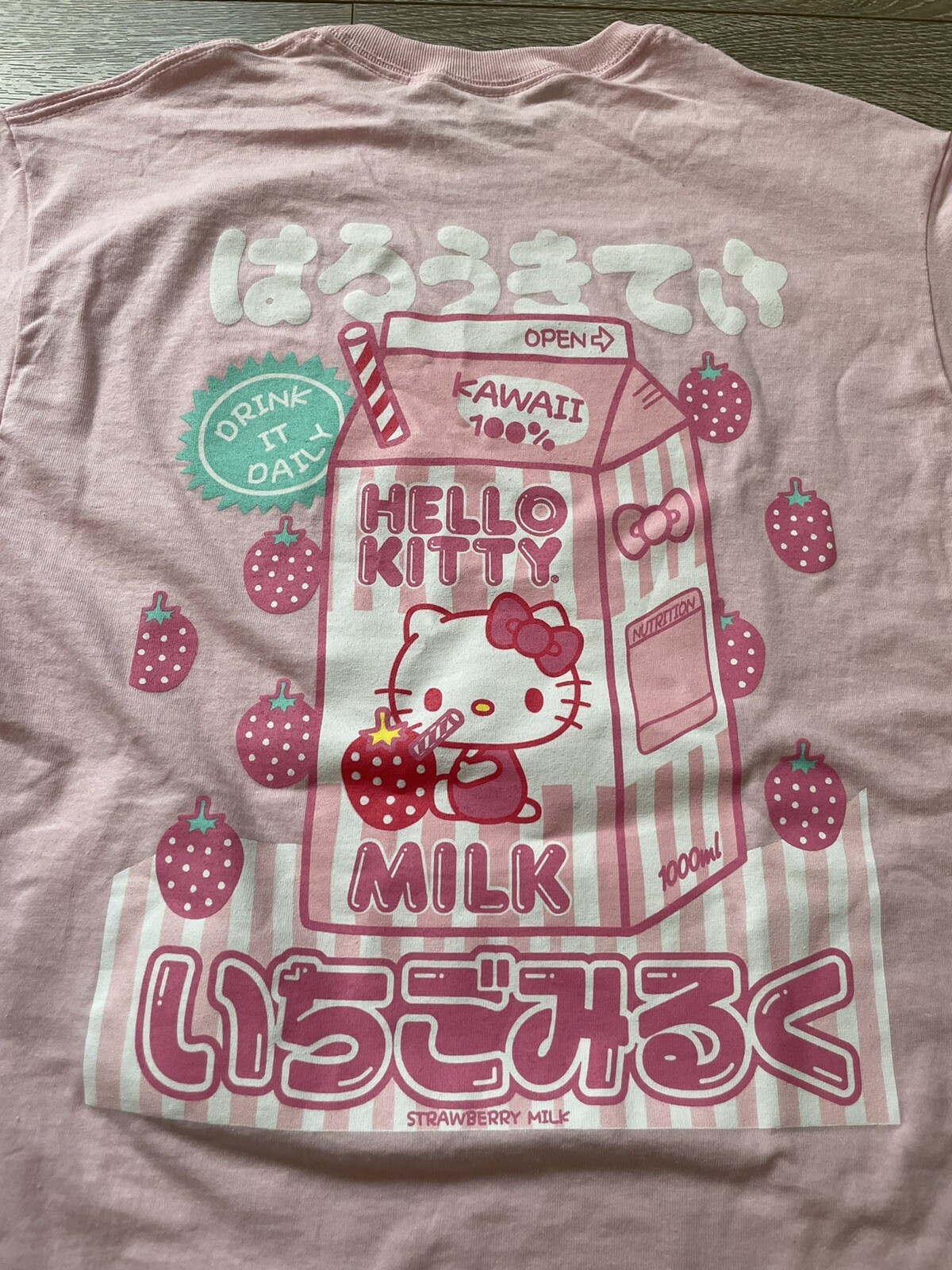 HELLO KITTY STRAWBERRY MILK JUNIORS SHIRT SIZE SIZE 2X NEW