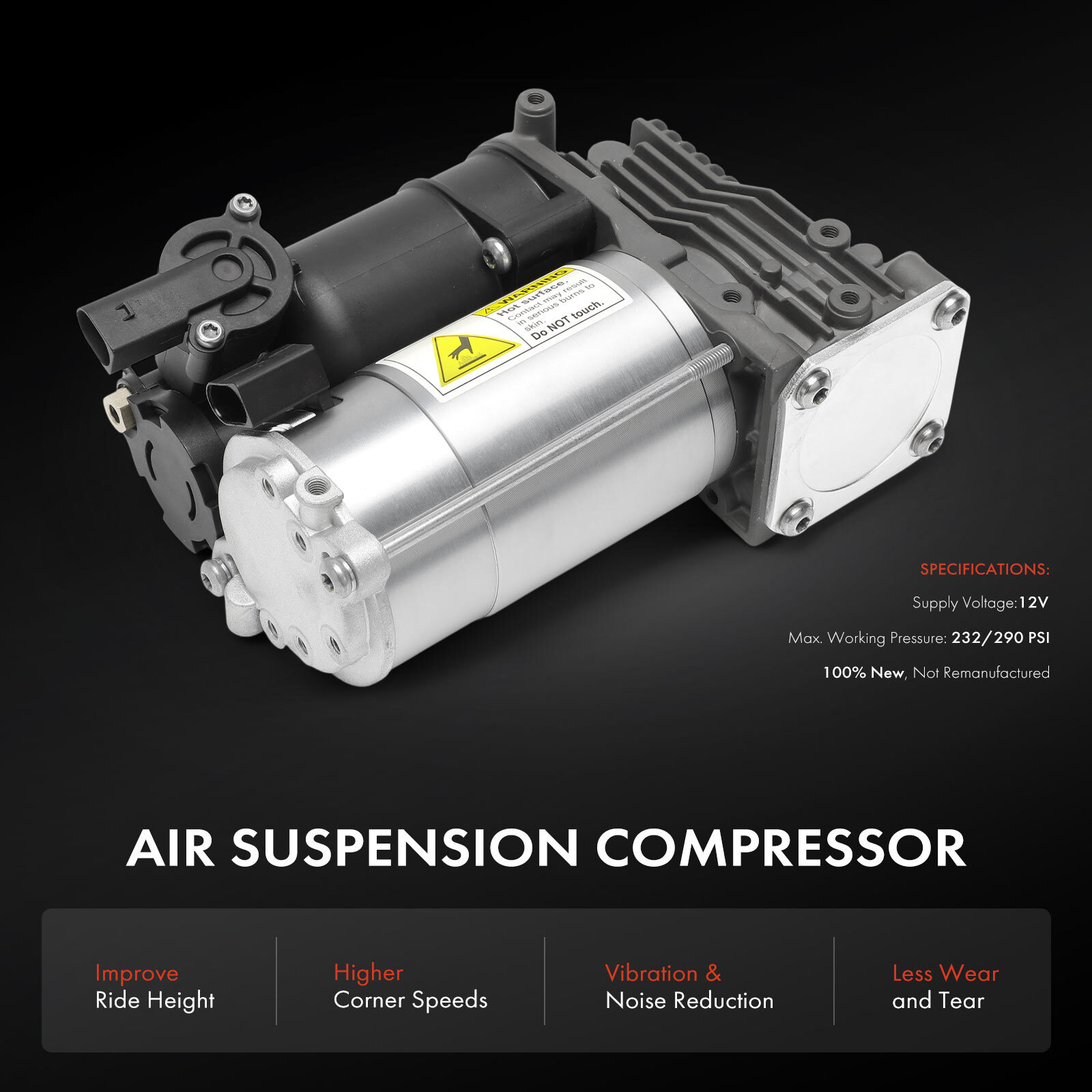Air Suspension Compressor Pump w/Solenoid Valve Block for Aston Martin DBX 19-24