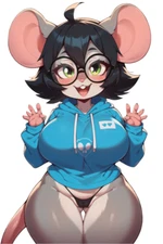 Mouse Girl Furry Waifu Weatherproof Anime Sticker 6" Car Decal S2