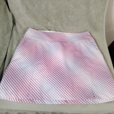 Nike Golf Skort Skirt Dri Fit Womens Size M 8 Pink Blue Geometric Pockets Zip