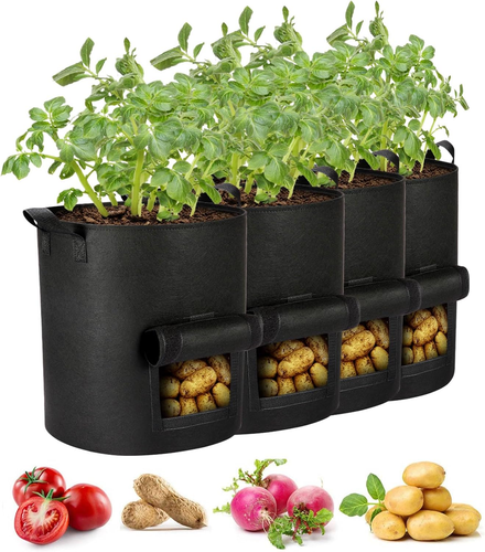 4 Packungen 10 Gallonen Kartoffel Grow Beutel, strapazierfähige Vliesstoff Töpfe mit Griffen - Bild 8 von 12