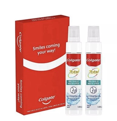 Colgate Total Mouth Spray, Mint Mouthwash Spray, 1.93 Ounce Bottles, 2 Pack