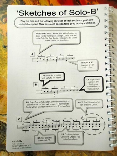PHANTOM GROOVE - Ghosted Notes - Drum Study Book - Drum Kit - by Roby Corelli - Picture 10 of 12