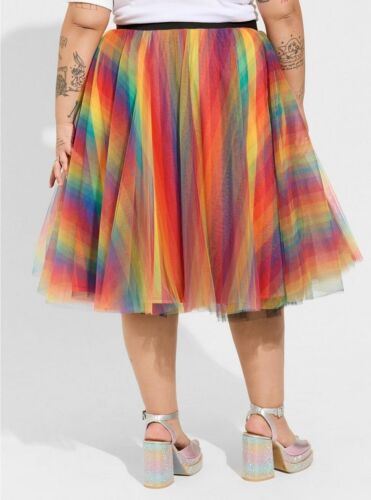 Torrid Pride Rainbow Skirt Midi Tulle NWT New 1X - Picture 4 of 9