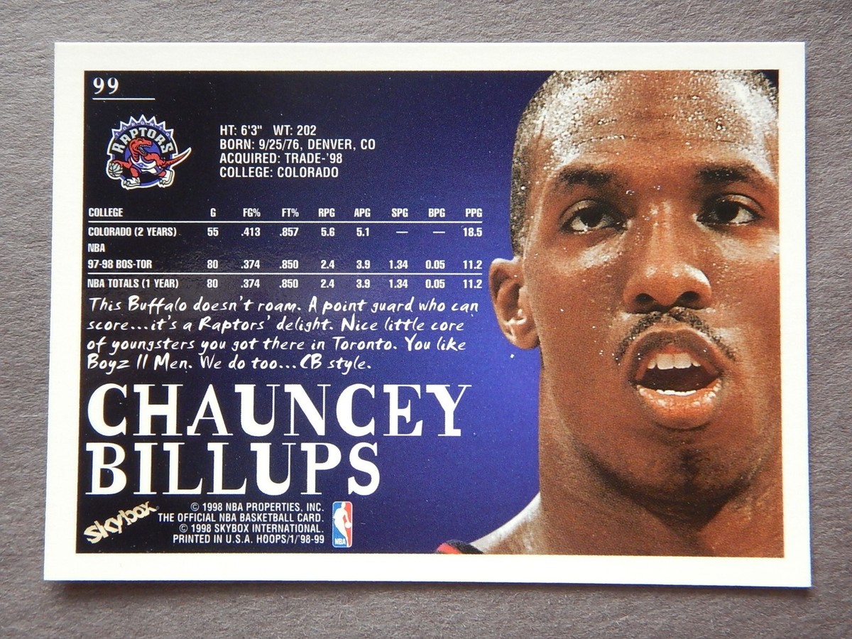 Chauncey Billups #99 NBA Hoops 1998 Basketball Card (Toronto
