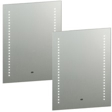 Image of 2 PACK IP44 LED Bathroom Mirror 60cm x 50cm Vanity Light Motion Switch & Shaver