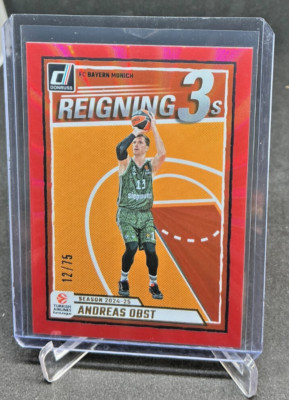 2024/25 Donruss Basketball Euroleague Reigning 3's ANDREAS OBST RED 12/75 #4