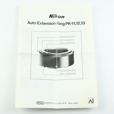 Nikon Auto Extension Ring PK-11, 12, 13 Manual - Vintage Instructions