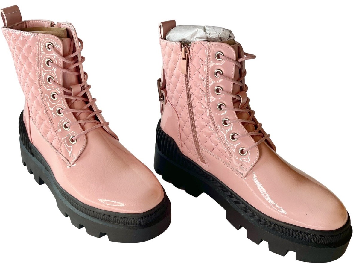 Biker Boots Carvela Trio Ankle Boots Combat Boots Pink Womens