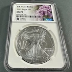 2022 Silver Eagle NGC MS70, U.S. States Series - NEW HAMPSHIRE (89926)