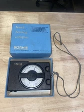 VINTAGE Ritchie MA-100 Hand Bearing Sighting Compass Maritime Navigation Box Bag