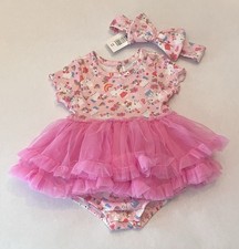 Hello Kitty Baby Girl 6-9 Months Romper Tutu Headband 2 PC Set Cute Outfit New