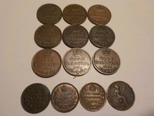 9 HALF FARTHING  DATED 1844 3 THIRD FARTHNG 1885,1902,1913  A HALF FARTHING 1827