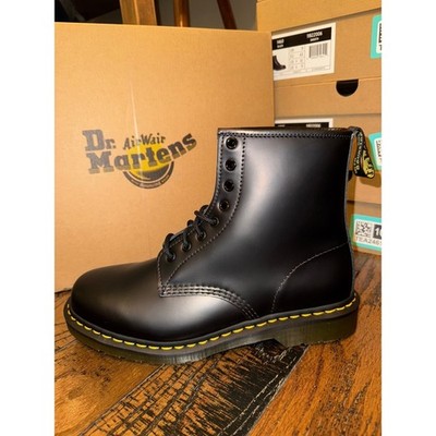 Dr Martens 1460 Black Smooth Leather Lace Up Boots Mens US 10