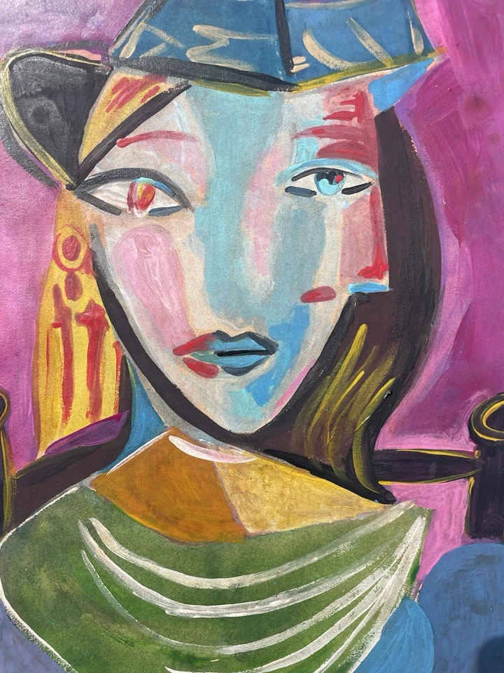 Picasso Pablo Arte Europeo Pintura Original Mujer Cubismo Niña Española D53 Foto 4 de 4