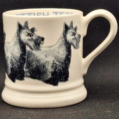 Emma Bridgewater 1/2 halbes Pint Kaffeebecher Scottish Terrier Scotty Hund guter Zustand