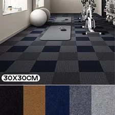 12/24/48x Self Adhesive Carpet Tiles Commercial Office Home Shop Retail Flooring