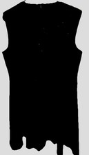 ZARA Black Sleeveless Midi A-Line Dress Round Neck Zip XL Women