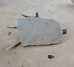 Deer Antler and Stone Sculpture Display Piece